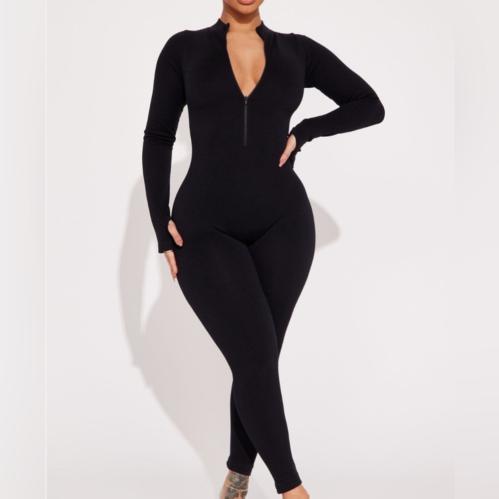 Fashion Nova Black Long Sleeve Jumpsuit